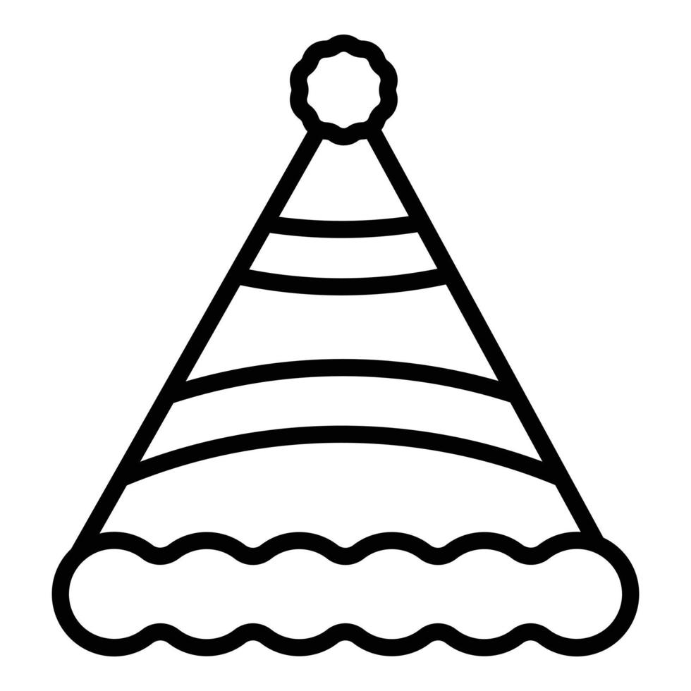 Birthday party hat icon, outline style vector