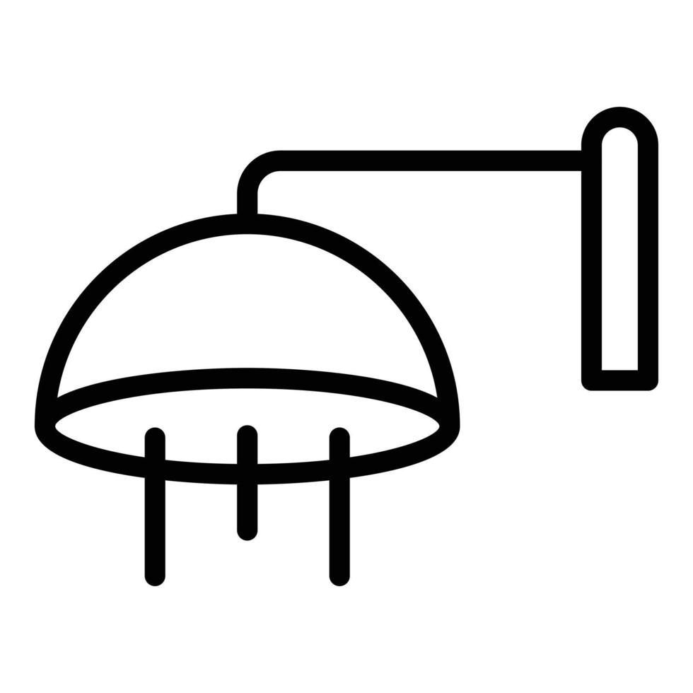 Wall shower head icon, outline style vector