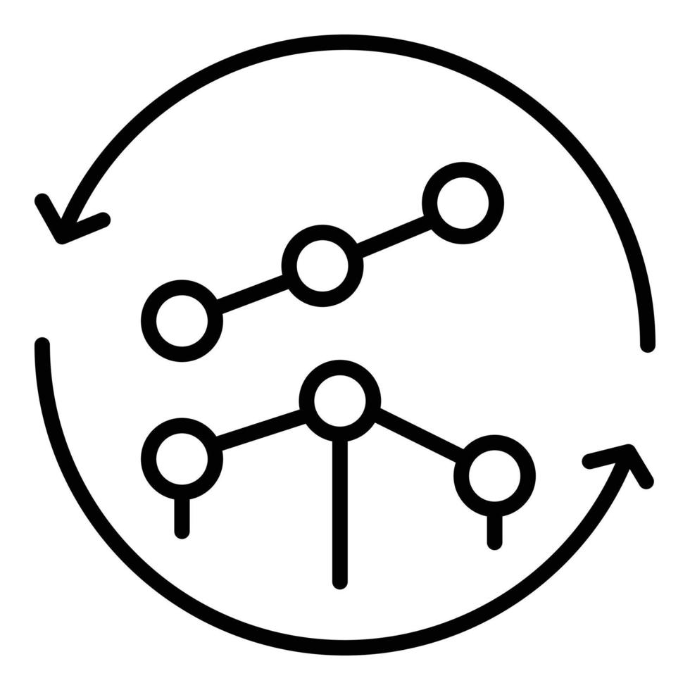 vector de esquema de icono de estrategia compleja. habilidad comercial