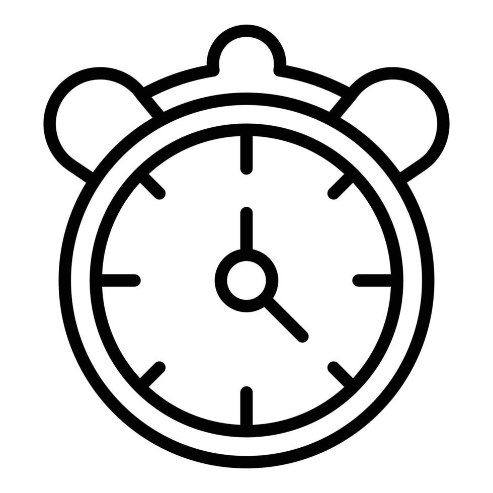 icono de reloj de alarma de trabajo tardío, estilo de contorno vector