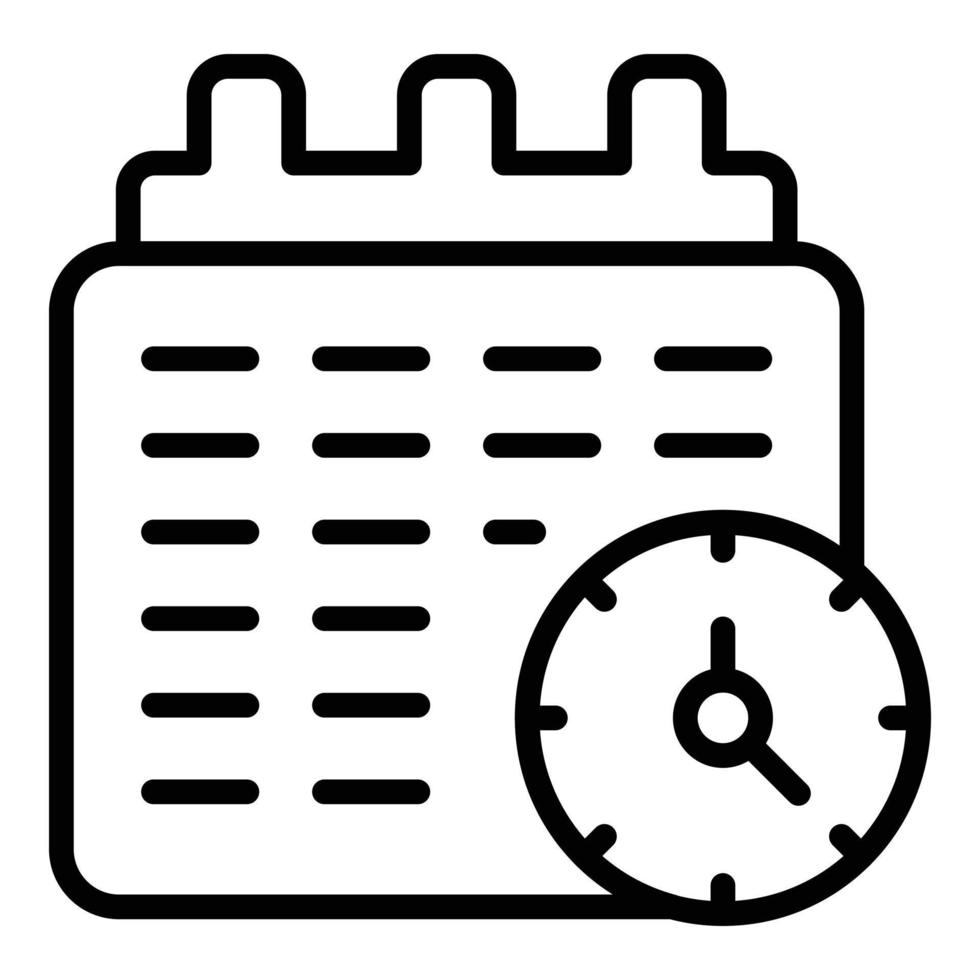 Late work calendar icon, outline style vector