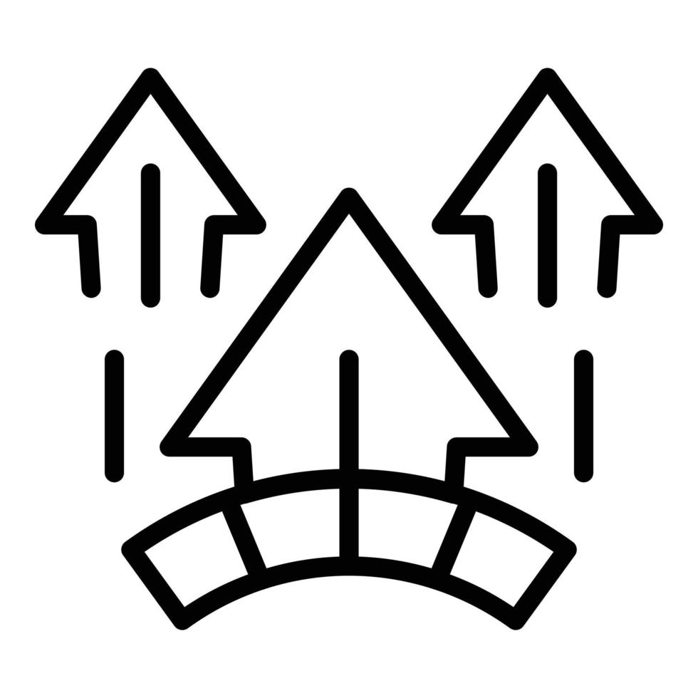 Level up icon outline vector. Game arrow vector