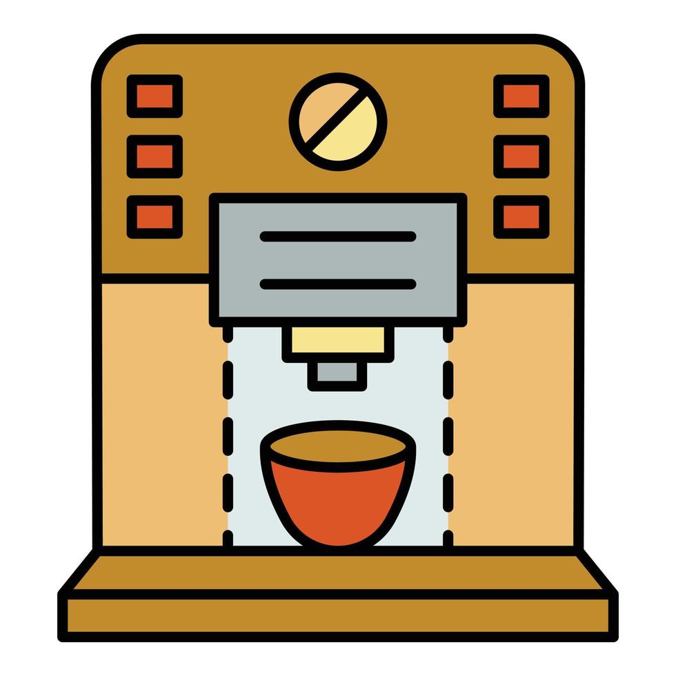 vector de contorno de color de icono de máquina de café de plástico