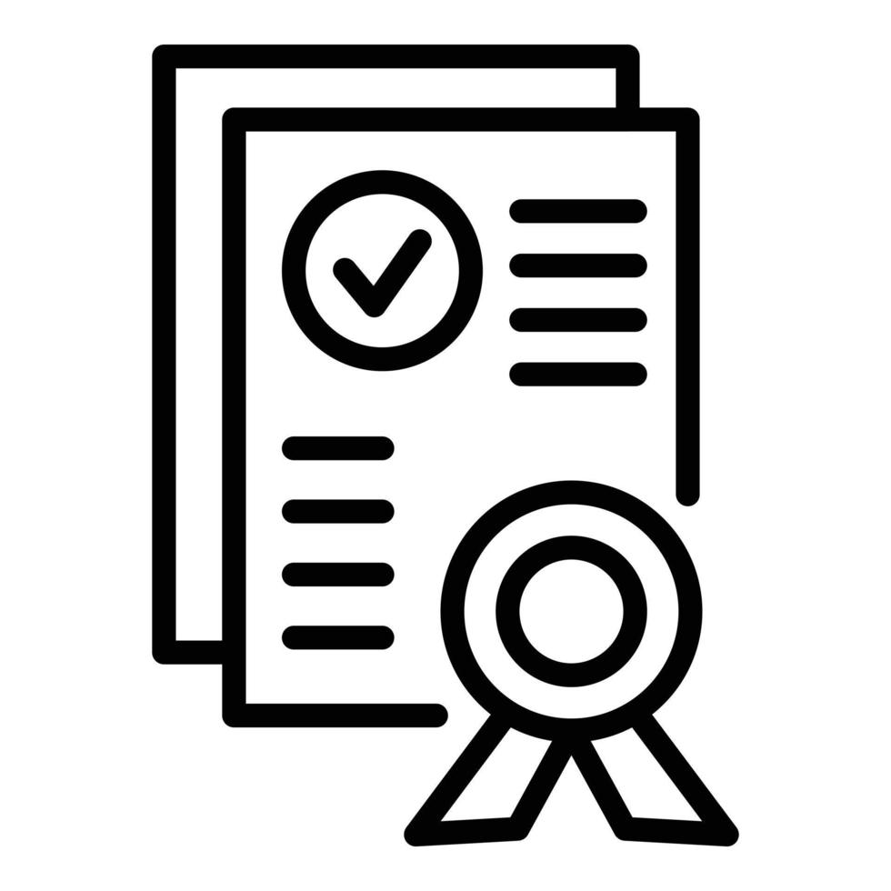Regulated products diploma icon, outline style vector