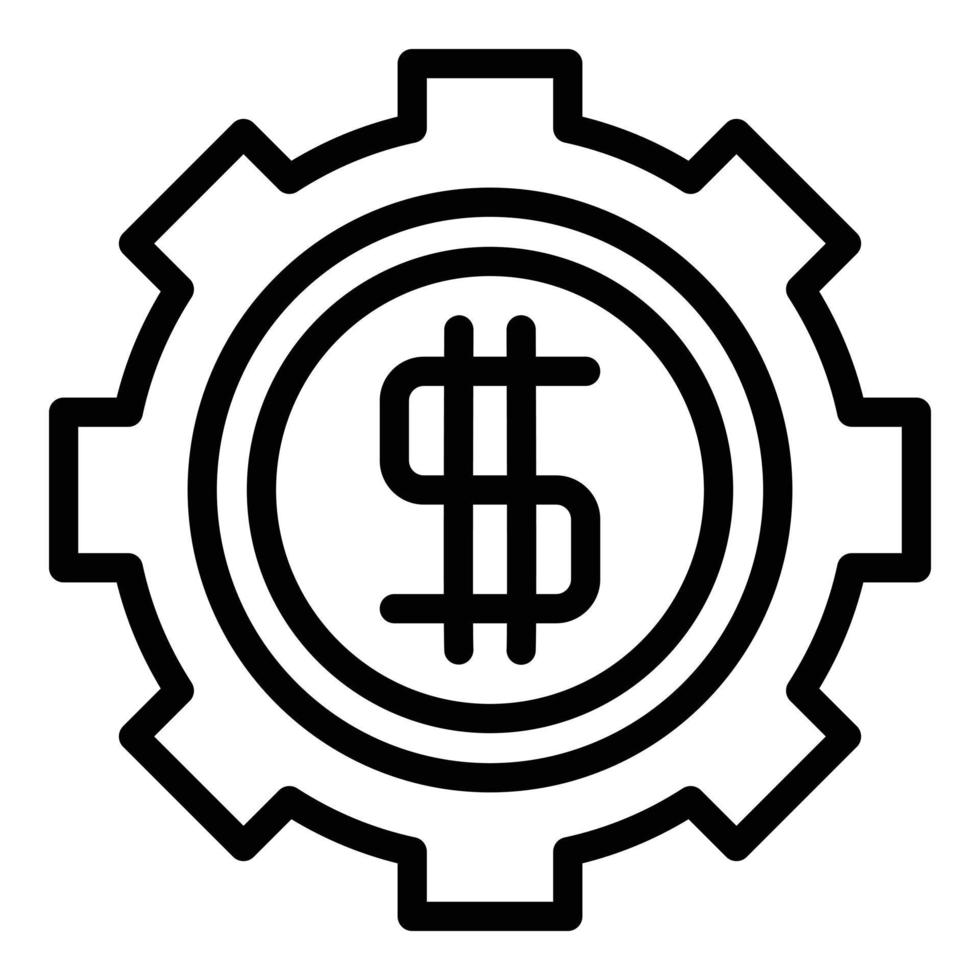Finance gear icon outline vector. Job dashboard vector