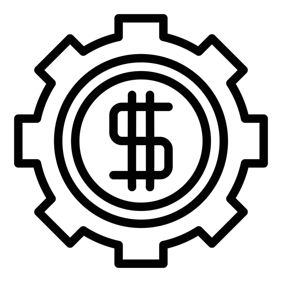 Finance gear icon outline vector. Job dashboard vector