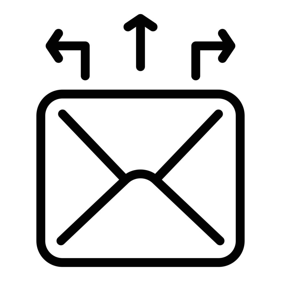 Marketing mail icon, outline style vector
