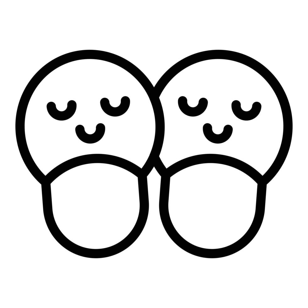Home slippers children icon, outline style vector