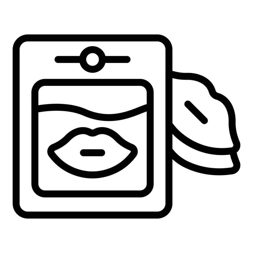 Korean cosmetics lips mask icon, outline style vector