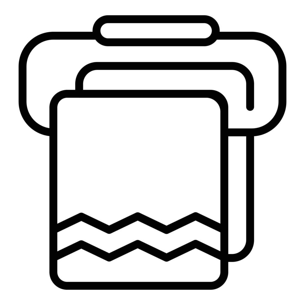 Morning bath towel icon, outline style vector