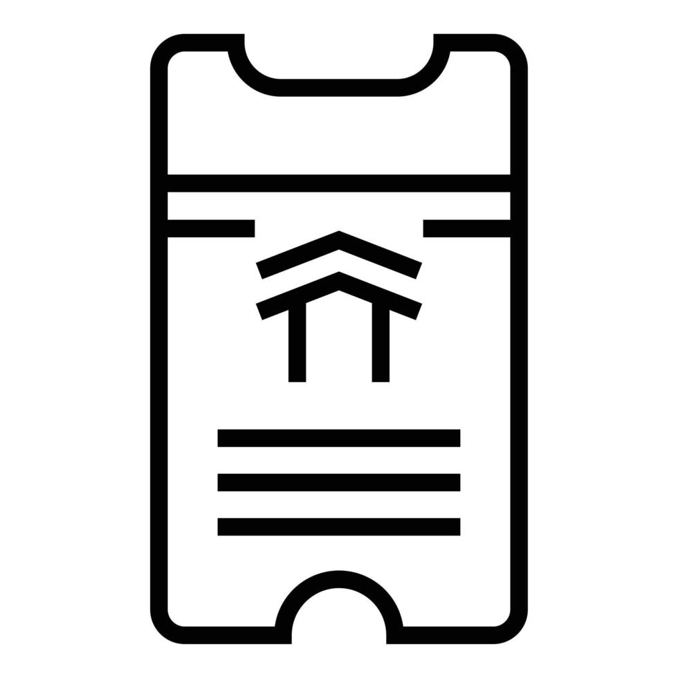 Subway ticket icon, outline style vector