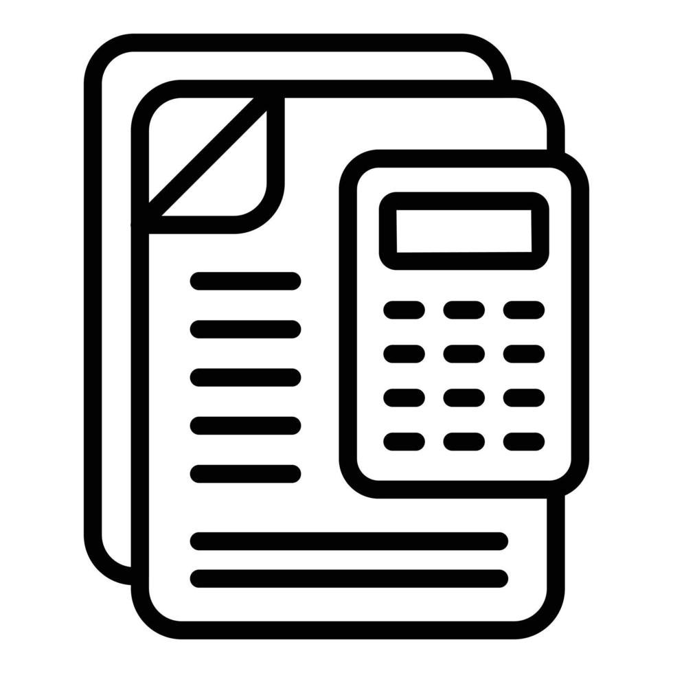 Regulated products calculator icon, outline style vector
