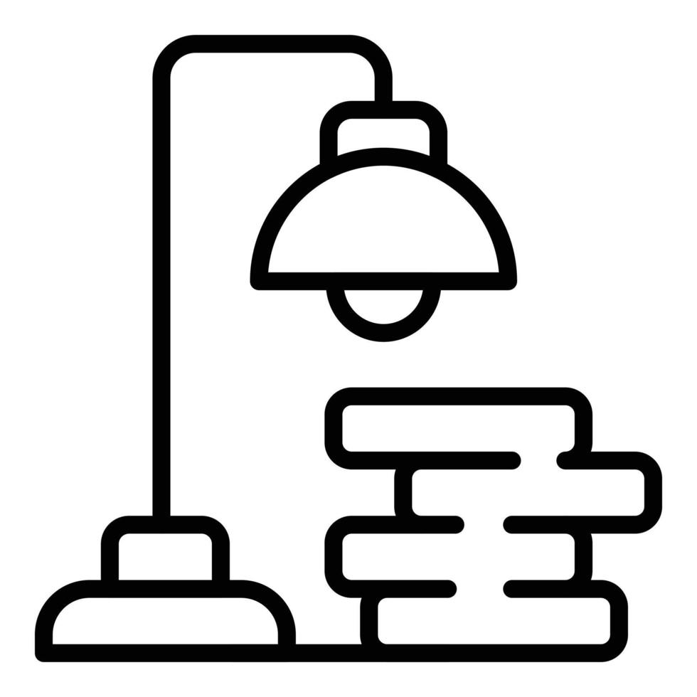 Late work desktop icon, outline style vector