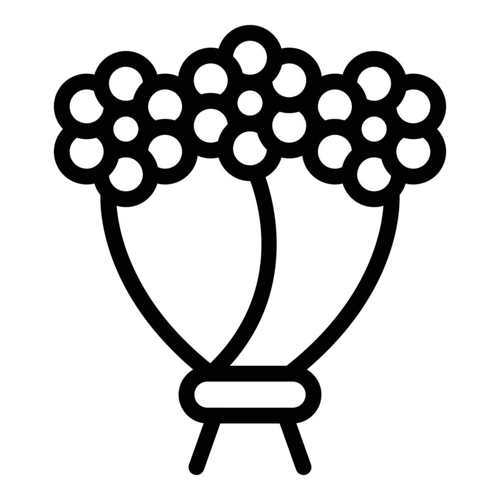 Element flower bouquet icon, outline style vector