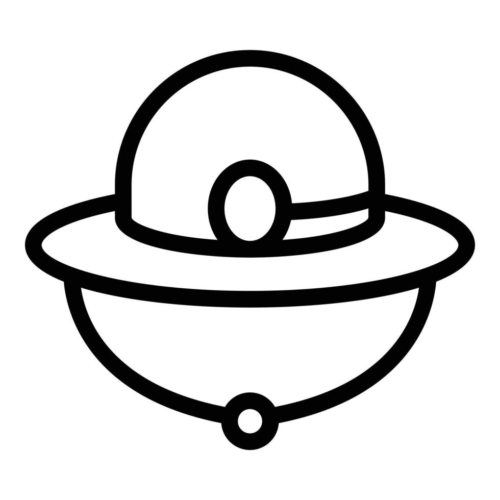 Expedition round hat icon, outline style vector