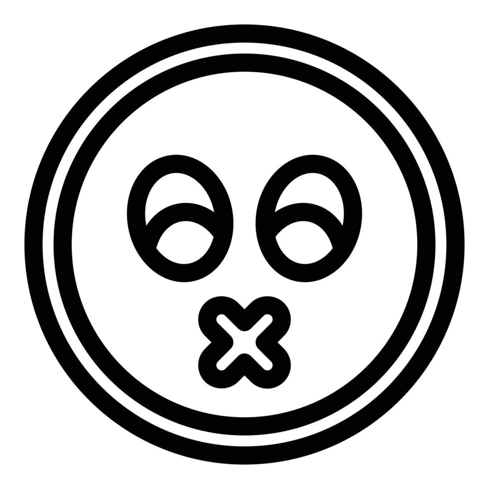 Muted emoji icon, outline style vector