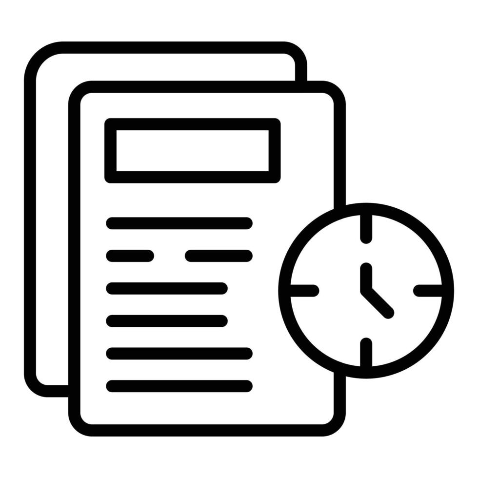 Late work papers icon, outline style vector