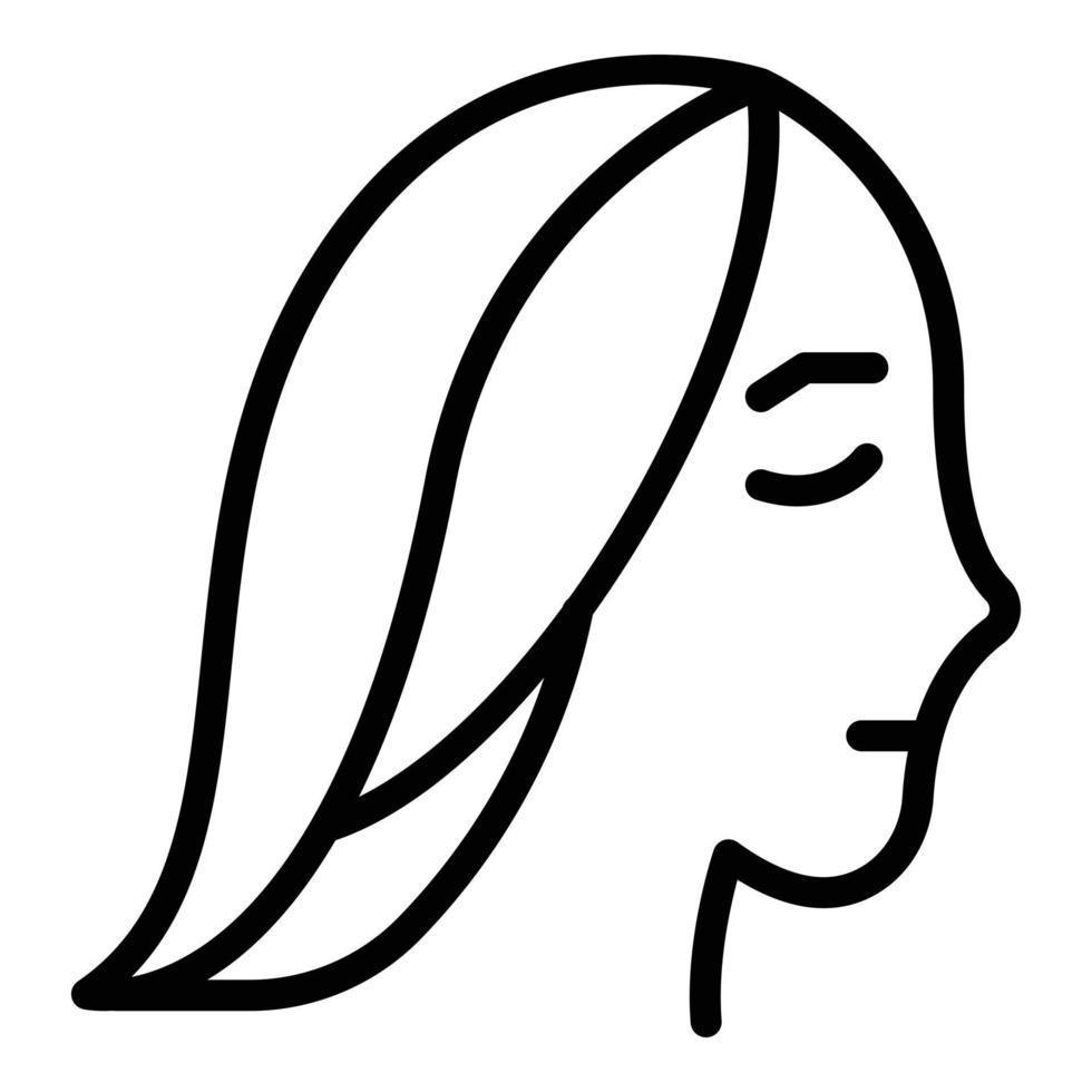 Strong line hair icon, outline style vector