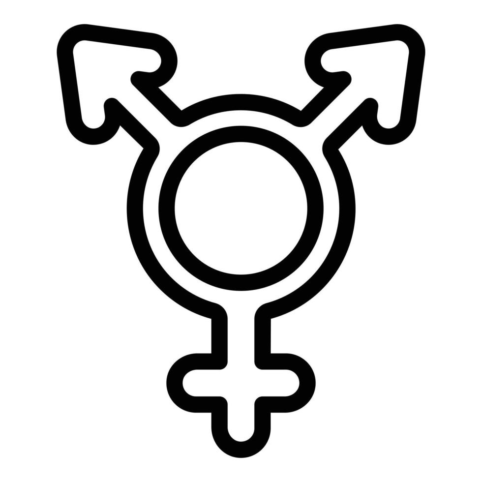 icono masculino de identidad de género, estilo de esquema vector