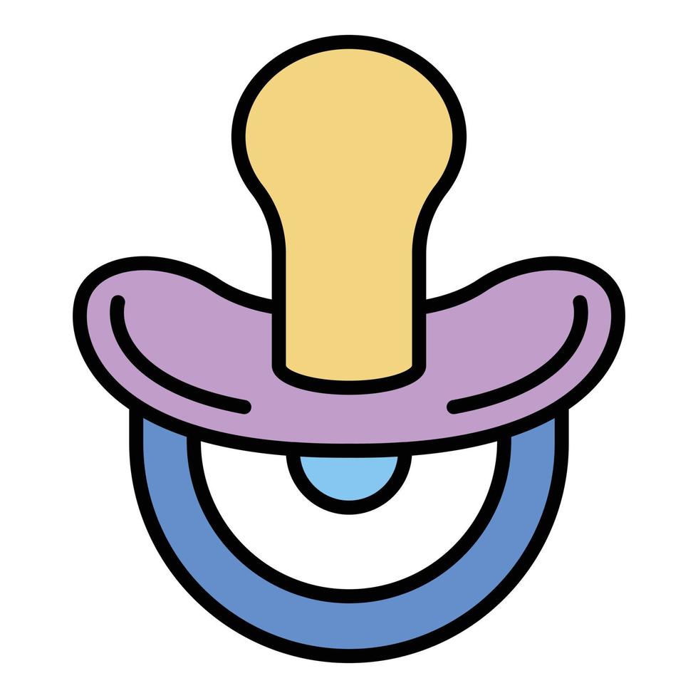 Pacifier icon color outline vector