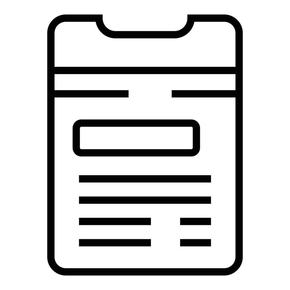 Metro ticket paper icon, outline style vector