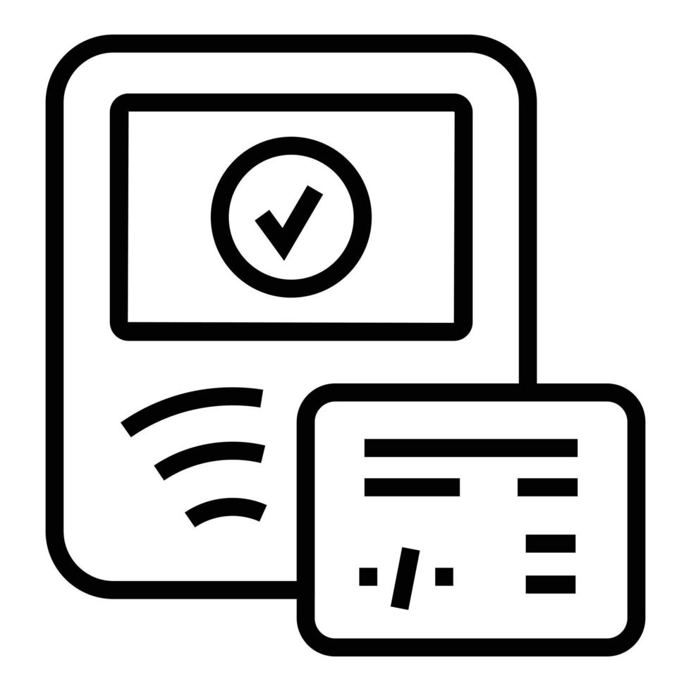 Metro ticket monitor icon, outline style vector