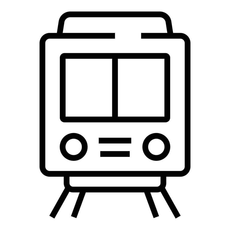 Metro train icon, outline style vector