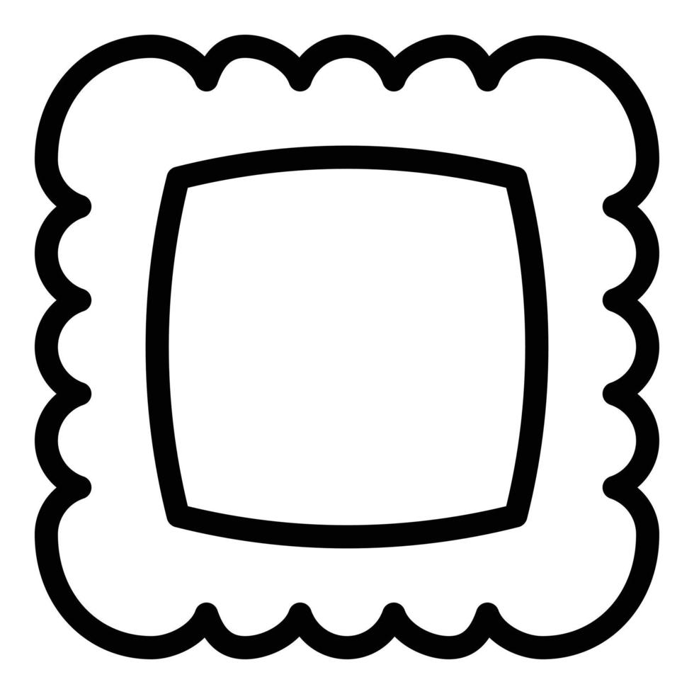 icono de cena de ravioli, estilo de esquema vector