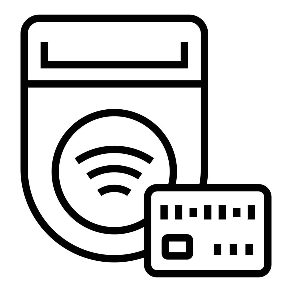 Subway card ticket icon, outline style vector