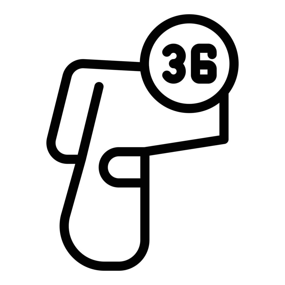 Laser thermometer coronavirus icon, outline style vector