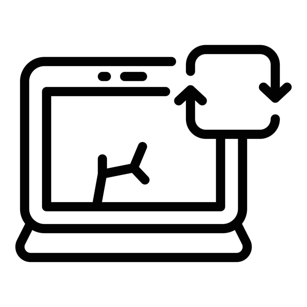 Upgrade computer icon, outline style vector