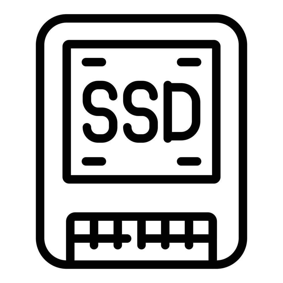 icono de tarjeta ssd, estilo de contorno vector