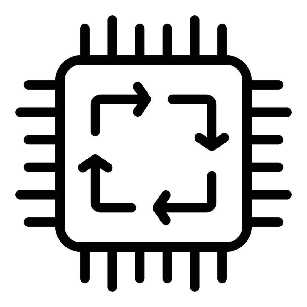 System regeneration icon, outline style vector