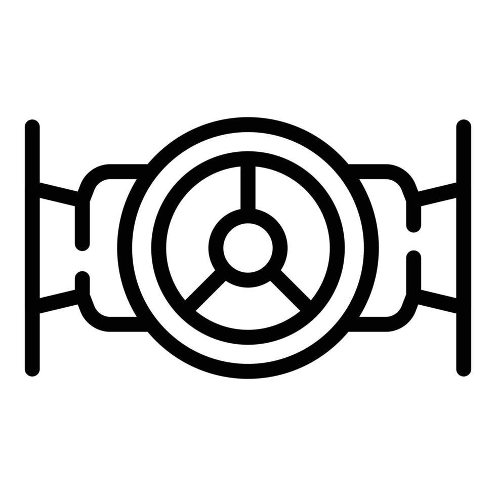 Wheel water tap icon, outline style vector