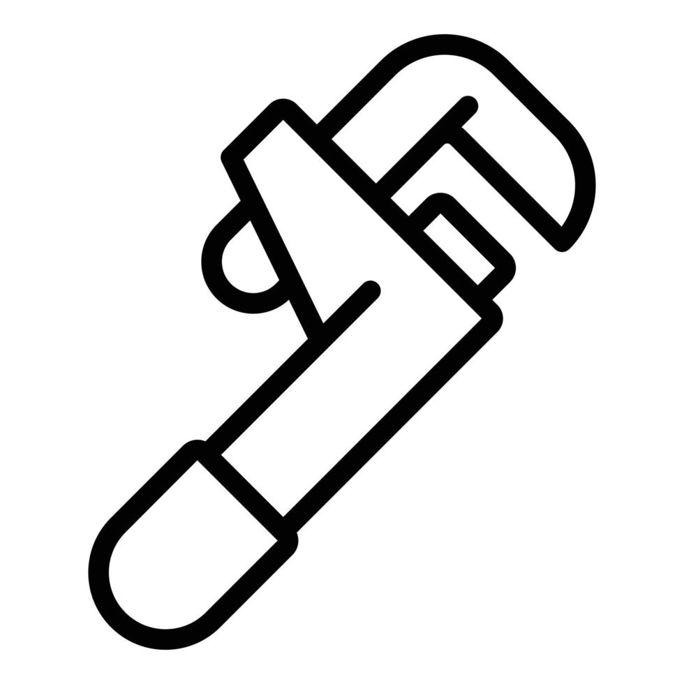 Spanner repair tool icon, outline style vector