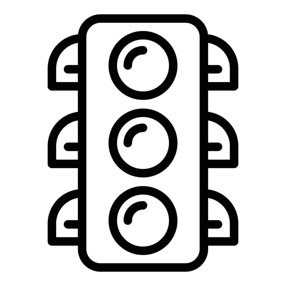 icono de semáforo, estilo de esquema vector