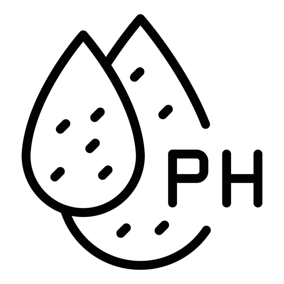 Drops ph icon, outline style vector