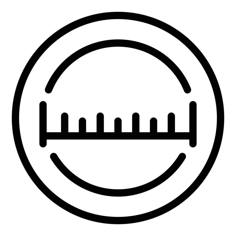 Digital tape measure icon, outline style vector