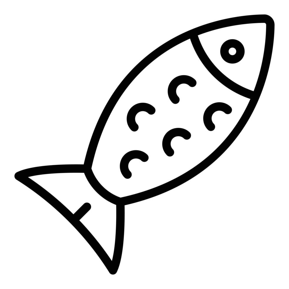 icono de comida de pez gato, estilo de esquema vector