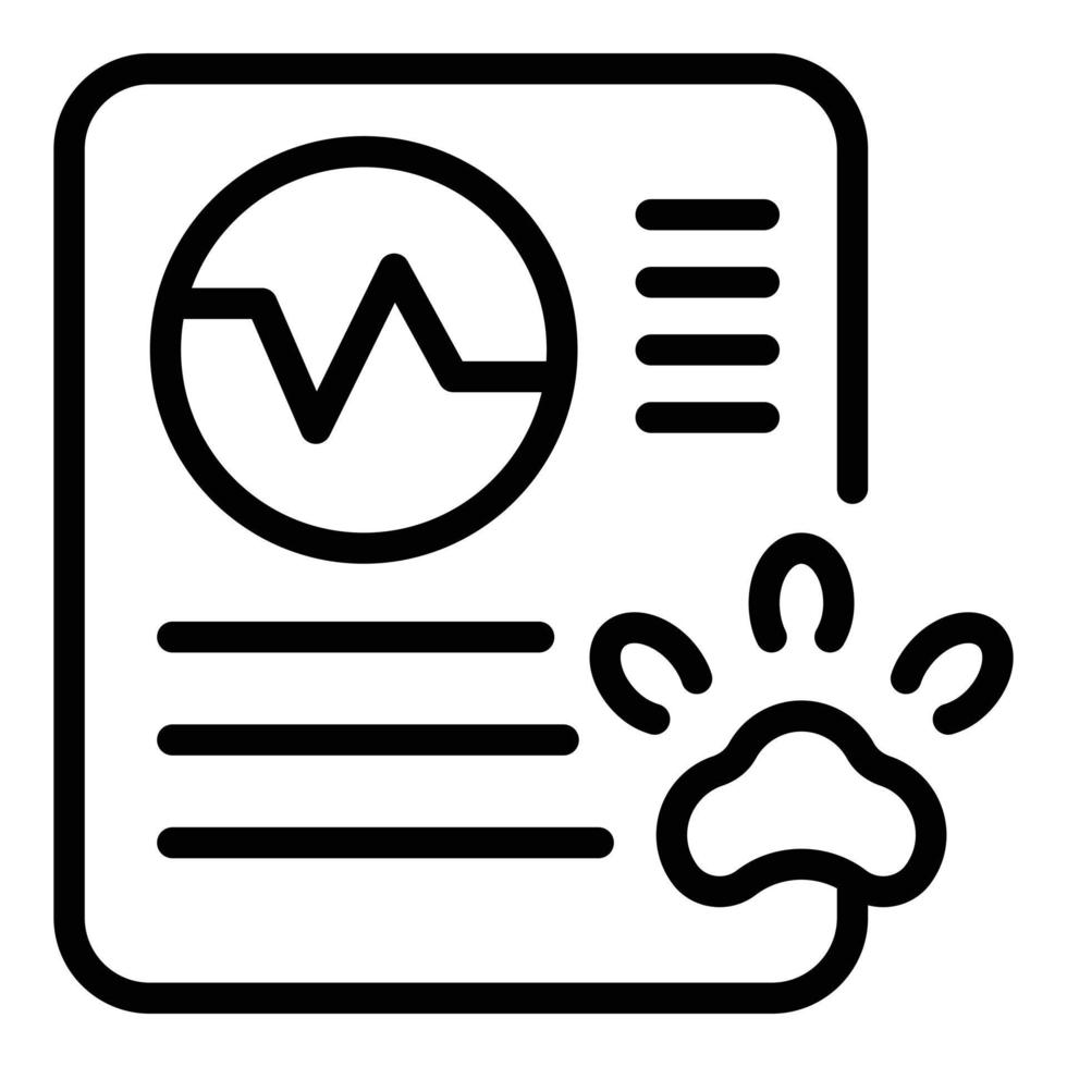 Veterinary clinic report icon, outline style vector