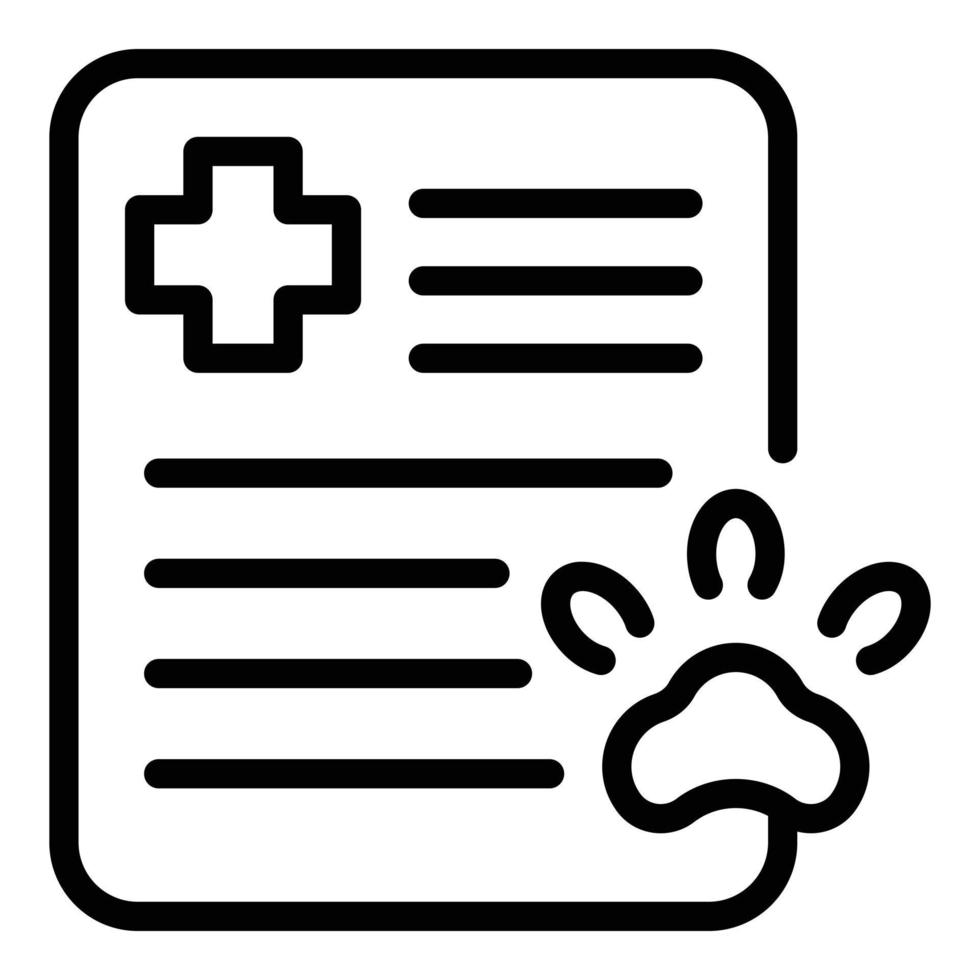 Veterinary clinic medical report icon, outline style vector