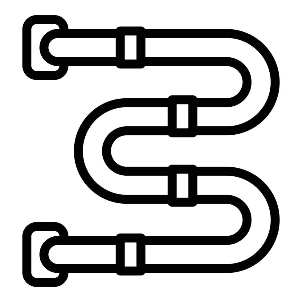 icono de instalación de tuberías, estilo de contorno vector