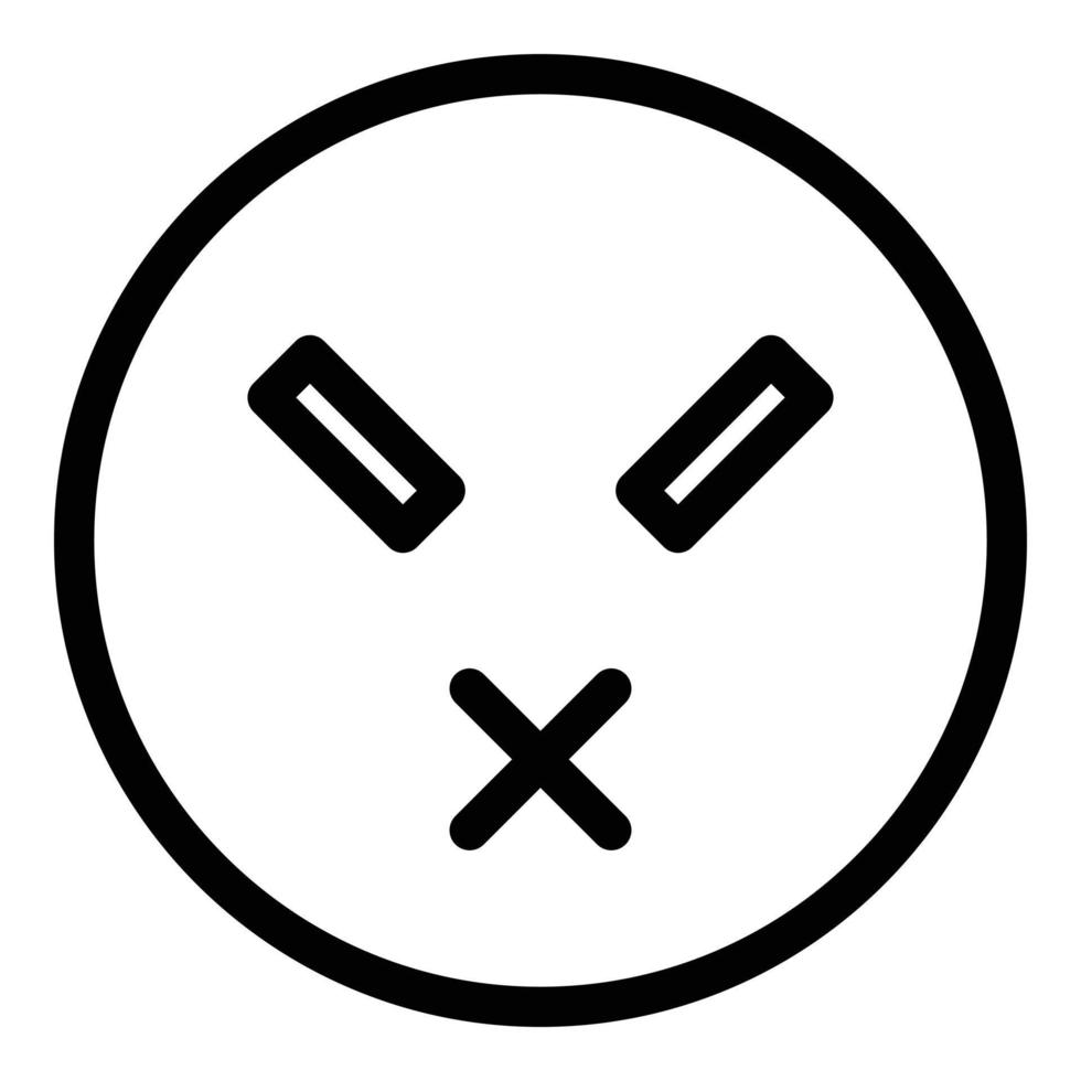 icono de emoji silencioso, estilo de contorno vector
