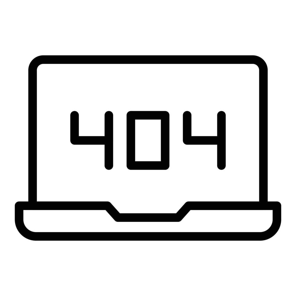 Error laptop icon, outline style vector