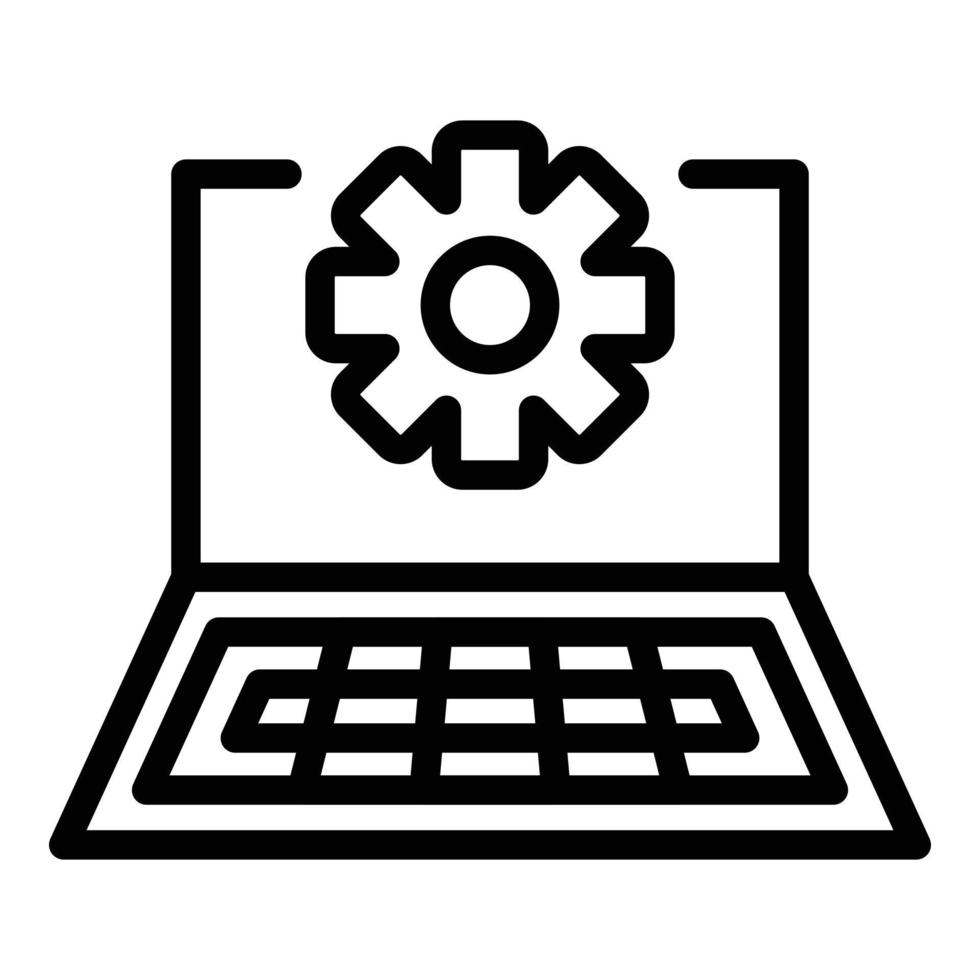 Service help computer icon, outline style vector