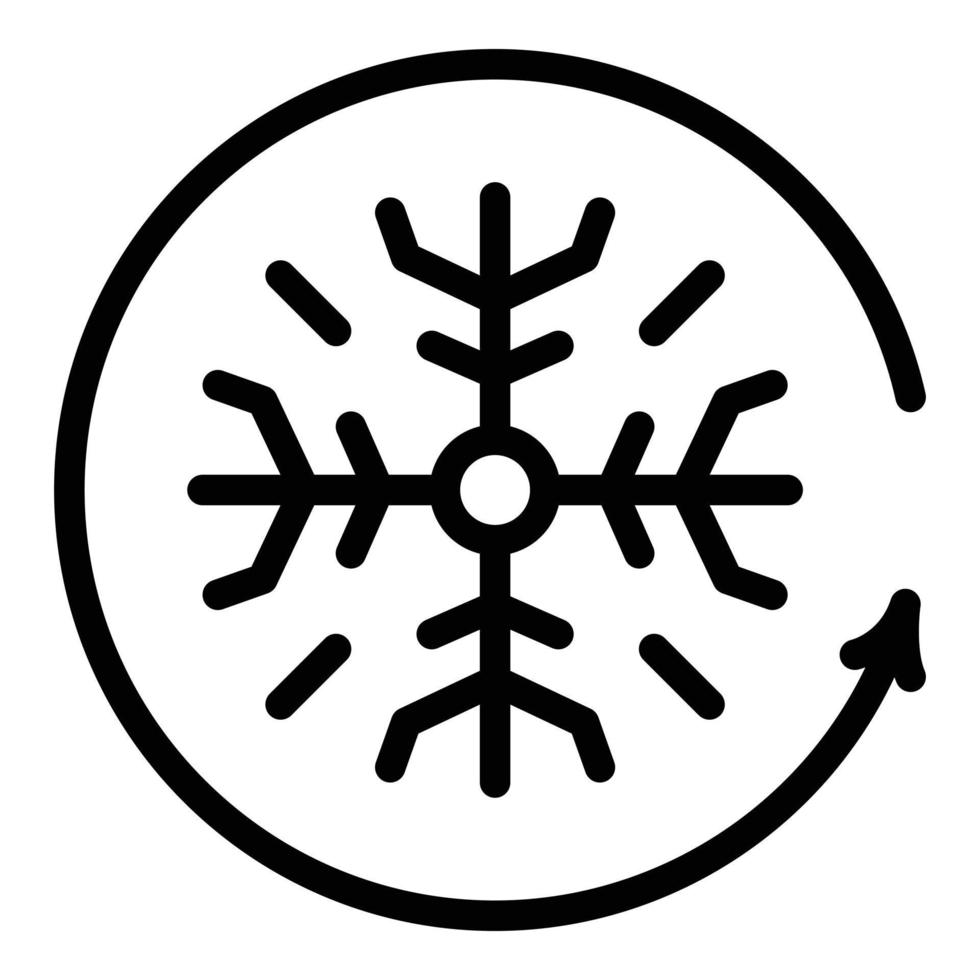 icono de copo de nieve de nevera, estilo de contorno vector