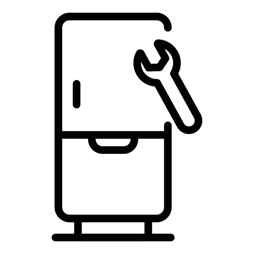 Wrench fridge icon, outline style vector