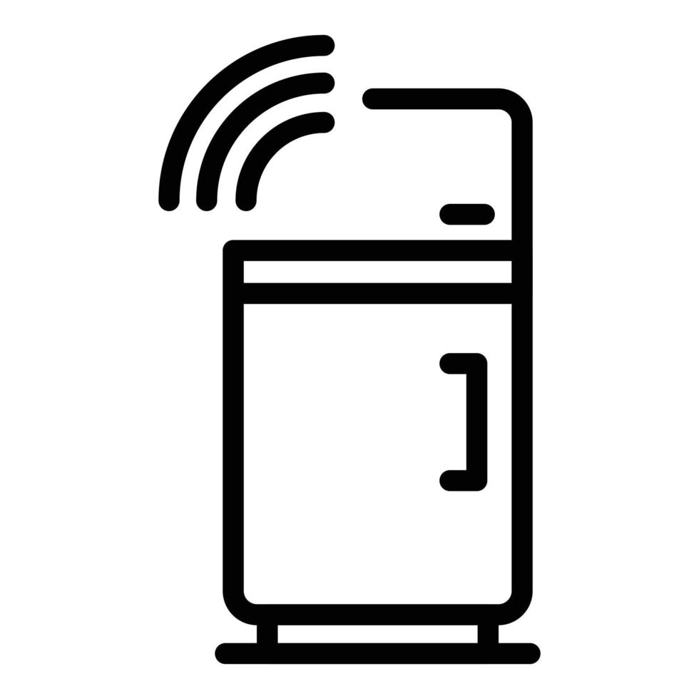 Smart fridge icon, outline style vector