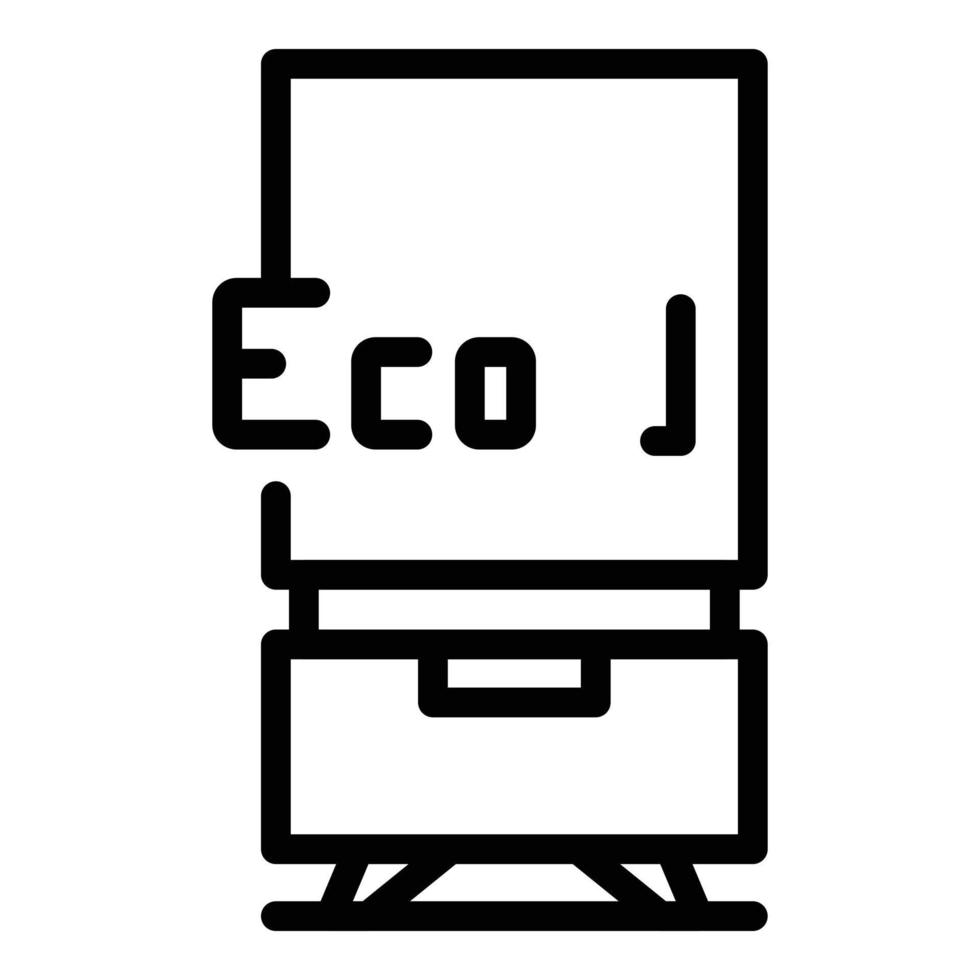 icono de nevera ecológica, estilo de contorno vector