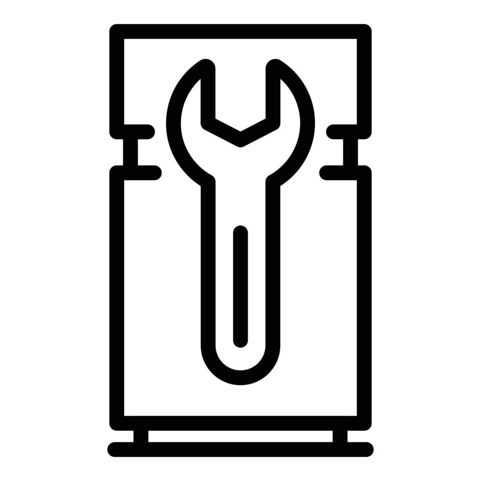 Screwdriver fridge icon, outline style vector